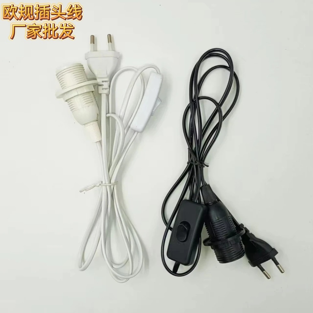Cable de alimentación de interruptor europeo E14 enchufe de soporte de lámpara diy accesorios de lámpara de escritorio 303 interruptor cable de interruptor europeo E14