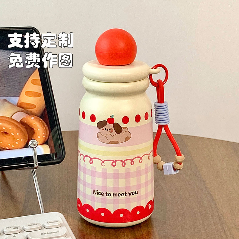 卡通萌趣高颜值保温杯学生宝宝上学吸管儿童水杯大容量女孩茶隔杯|undefined