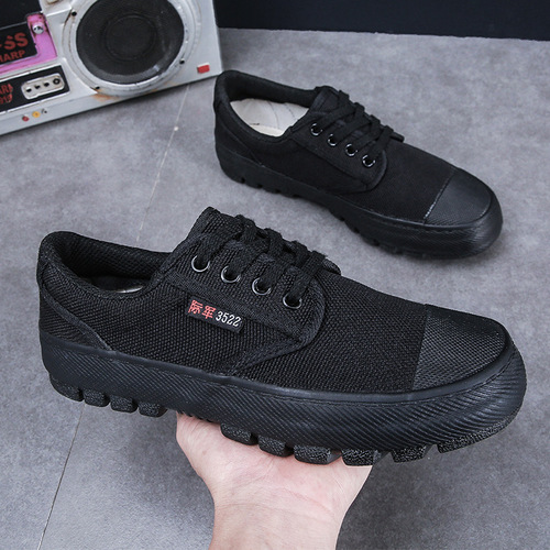 Thickened Liberation Shoes for Men, Work Safety Shoes, Construction Site Shoes,  New Model Rubber Shoes, Wear-resistant and Non-slip, Breathable Canvas Shoes