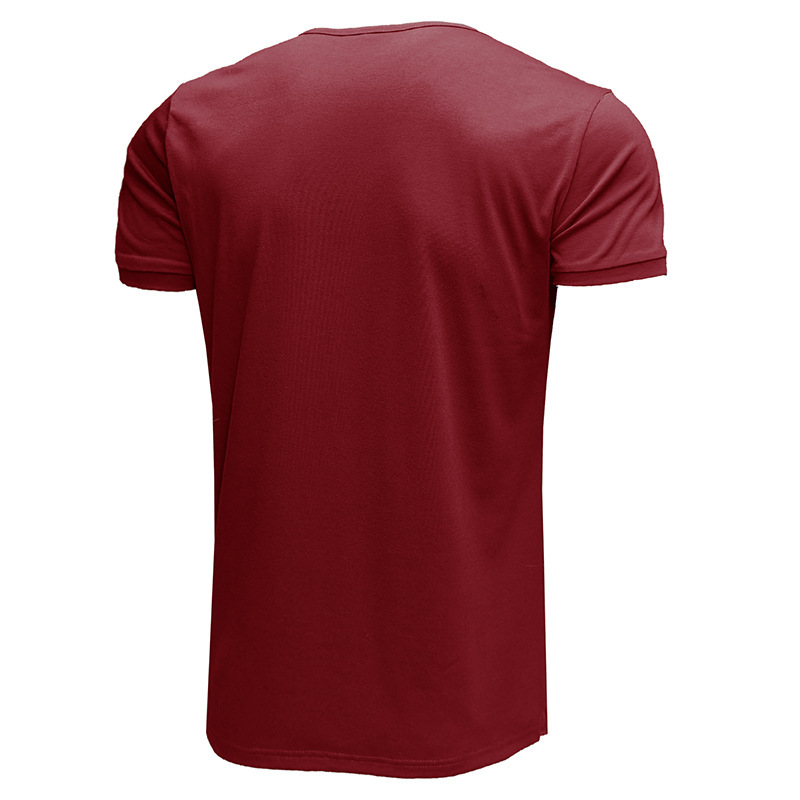 T-shirt uomo scollo a v maniche corte stile casual estivo_voghion.com