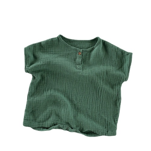 So cute~ Children's one-piece double-layer cotton sand summer thin breathable baby sleeveless Korean style men's and women's one-piece children's clothing