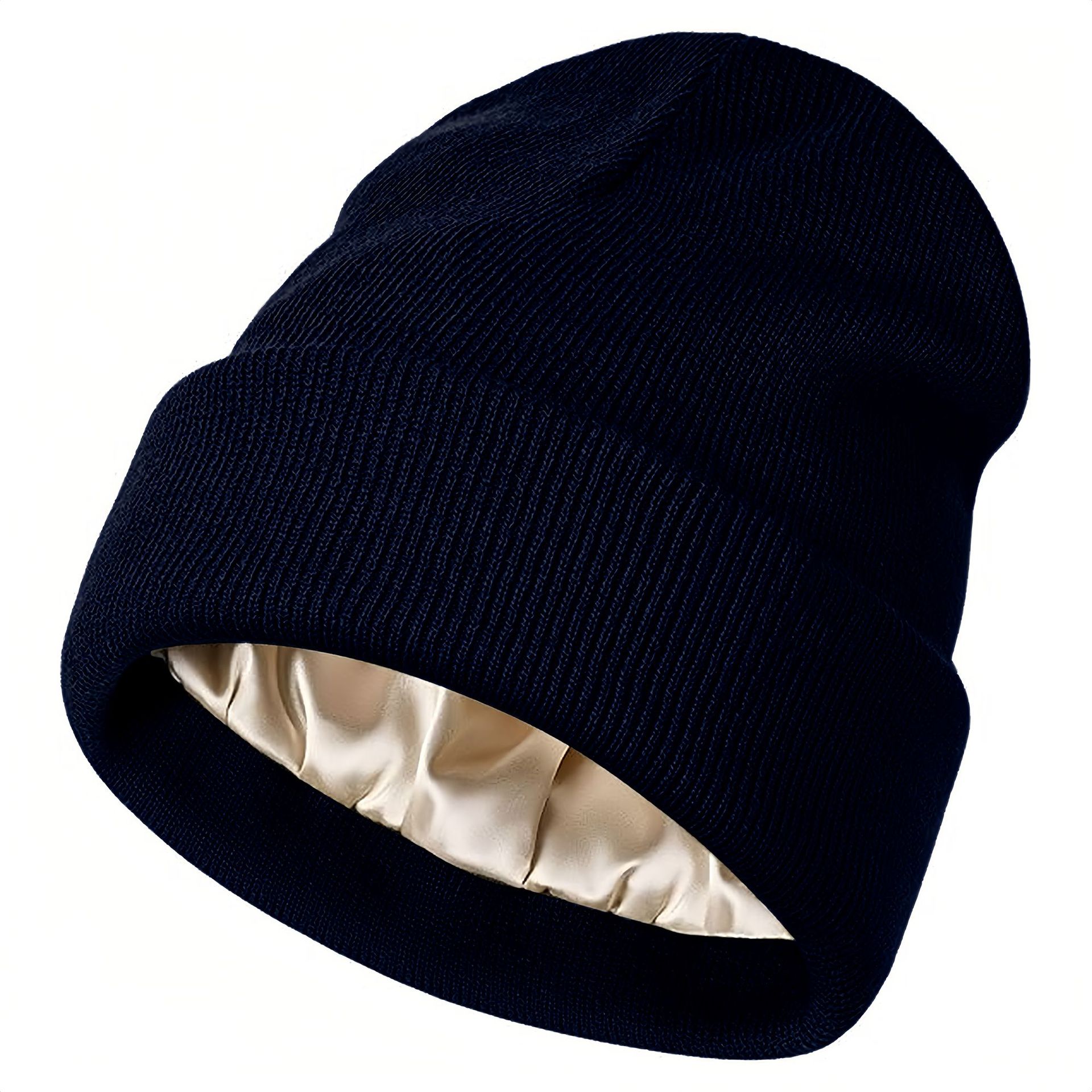 Cappello lavorato a maglia caldo in raso per protezione dei capelli da donna, stile europeo e americano, autunno inverno, nuovo, transfrontaliero_voghion.com