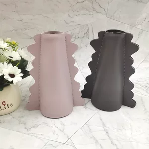 韩版ins皮革玻璃花瓶保护套 桌面摆件花瓶装饰皮套 插花瓶瓶套