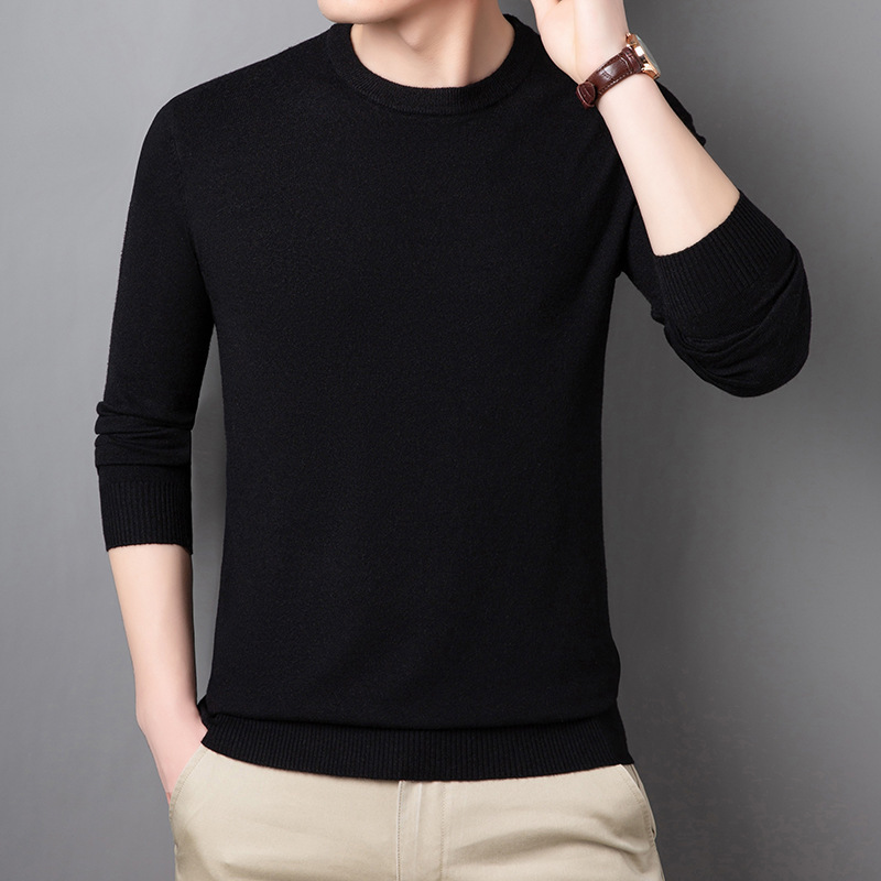 Counter Classic Cashmere Knitted Sweater Men's Autumn and Winter Young and Middle-aged Fashion Round Neck High-end All-match Trendy Sweater Base