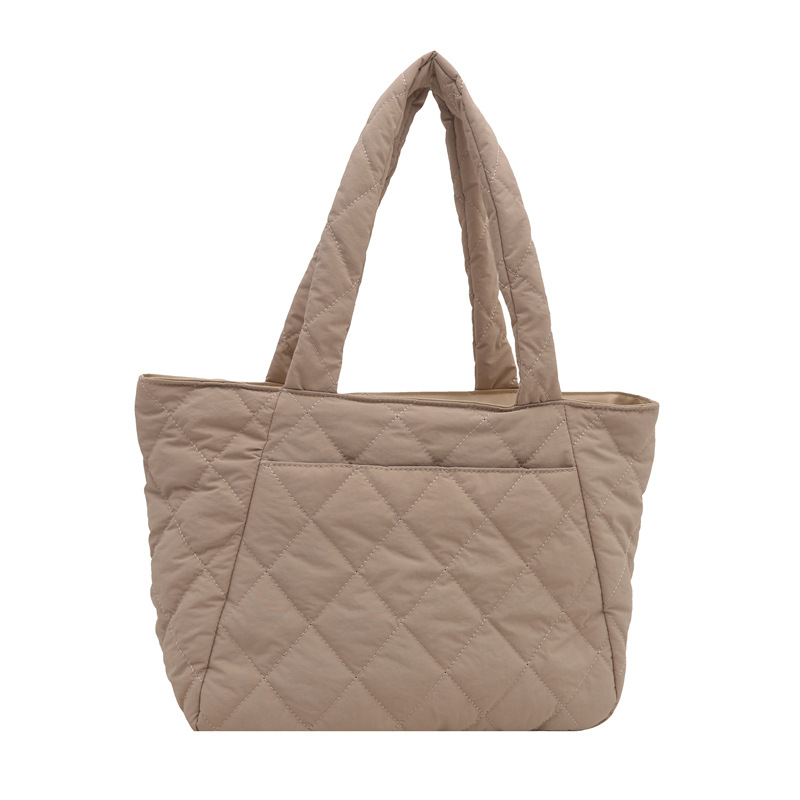 Bolsa de cubo de bordado de diamante de gran capacidad para mujeres 2024, nuevo invierno simple bolso de mano, bolso de mano ligero de moda