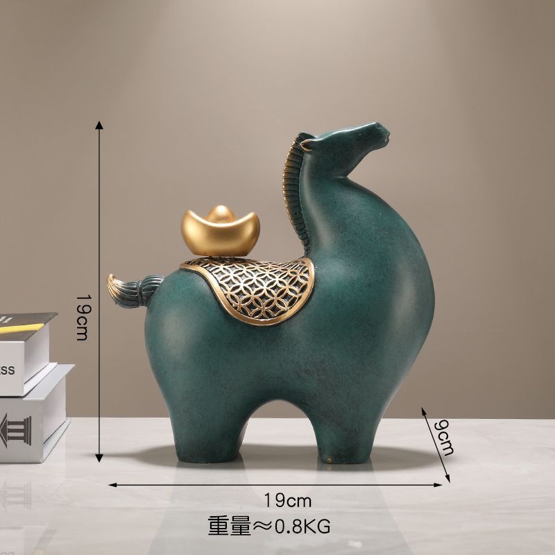 马上有钱摆件招财客厅酒柜轻奢玄关高档装饰品乔迁礼物开业|undefined