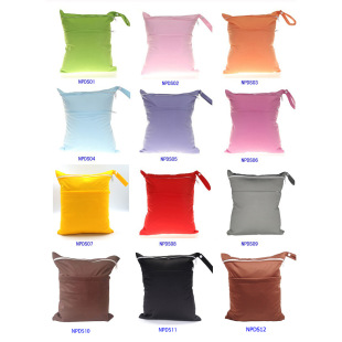 27 Colors Double Zipper Pure Color Diaper Bag Diaper Storage Bag with Waterproof Film Small Wholesale Cosmetic Bag