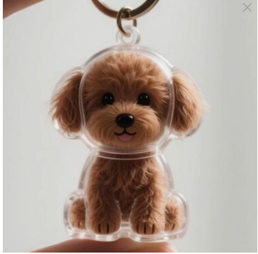 かわいい子犬透明毛収納ボックス動物毛玉カプセルペンダント装飾記念ダストボックス収集おもちゃ|undefined