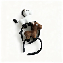 可爱创意马年生肖头饰超萌小马公仔发箍成人儿童跨年活动拍照表演