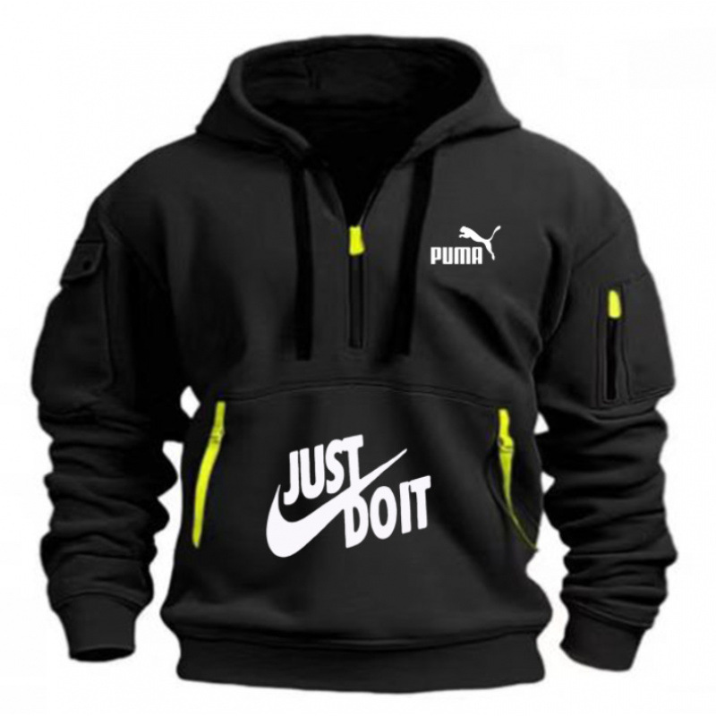 2026 Fall/Winter New Casual Fleece-Lined Warm Couple's Heavyweight Hooded Sweatshirt American Trendy Brand European and American Men's Sweatshirt