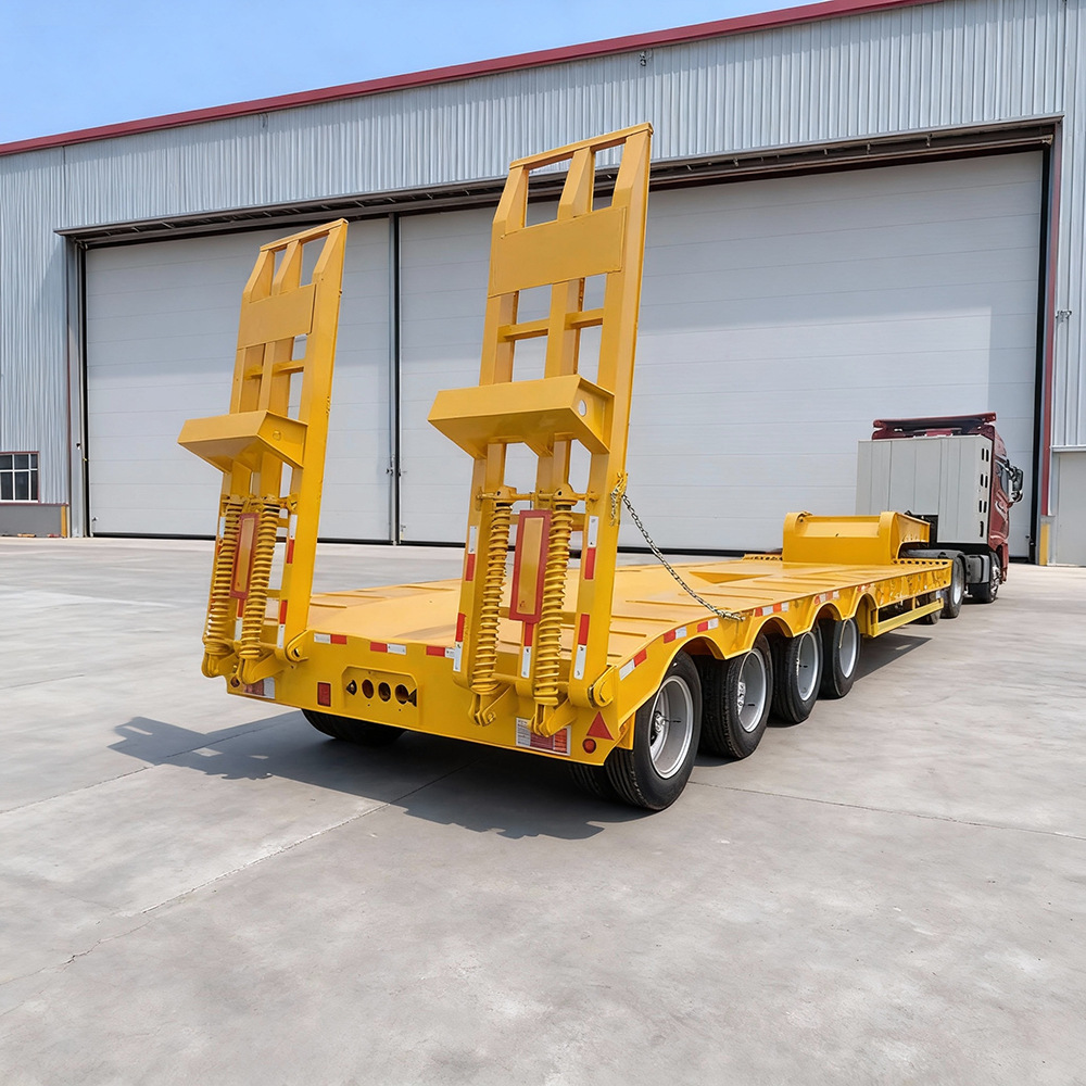 5-Axis 12m Heavy-Duty Machinery Transport Lowbed Semi-Trailer Machinery Ladder Hook Machine Platform Trailer Lowbed Trailer