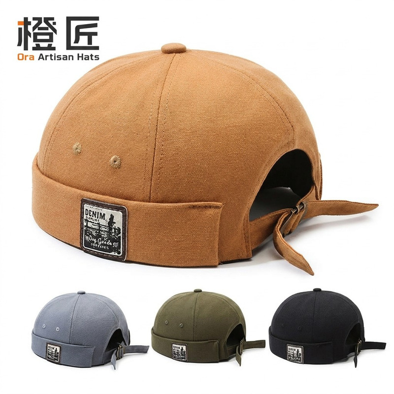 Hip-hop versatile brimless beanie, retro cap, solid color trendy fashion landlord hat, popular export item