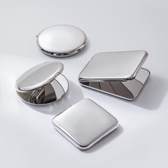 ins style small mirror female portable folding double-sided stainless steel makeup mirror student mini makeup mirror
