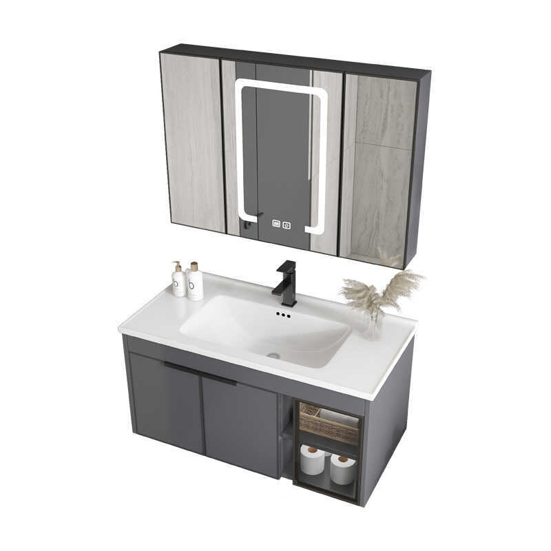 gabinete de lavabo de cerámica combinado balcón gabinete de baño de aluminio espacio gabinete de baño integral gabinete de baño espejo de lavabo