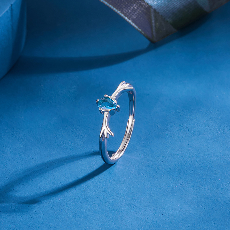 Yi Lu tiene su pareja anillo de plata esterlina par para hombres y mujeres anillo de luz de lujo nicho diseño apertura letras para novia