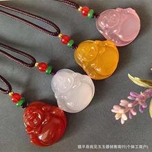 厂家批发玛瑙白玉髓佛观音吊坠观音佛树叶金鱼貔貅葫芦平安扣玉佩