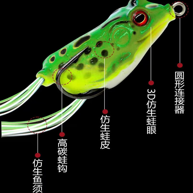 Thunder Frog Luya cebo modificado Thunder Frog Black Fish se especializa en matar a Yuantou Luya Frog Bionic Faise Trafts Fabricante al por mayor