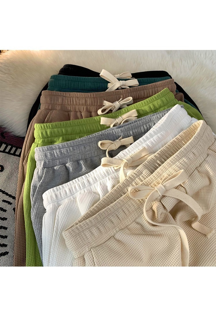 Men's Summer Sports Casual Shorts Loose Plus Size Waffle Five Point Pants New Style_viptrois.com