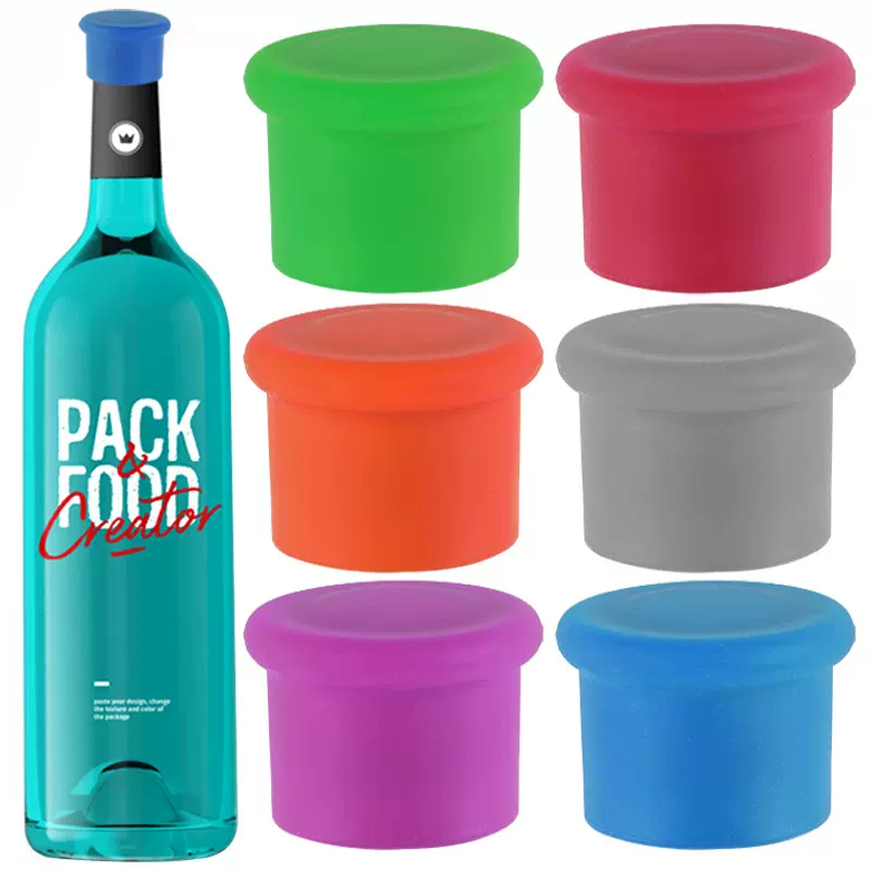 亚马逊热卖 食品级多色硅胶酒瓶保鲜盖红酒防漏塞酒瓶盖红酒塞