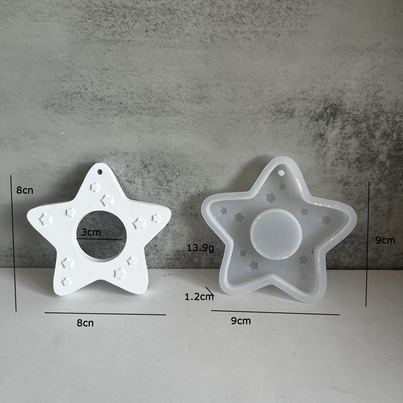 圣诞系列礼物雪花五角星花环挂件硅胶模具石膏滴胶模具|undefined