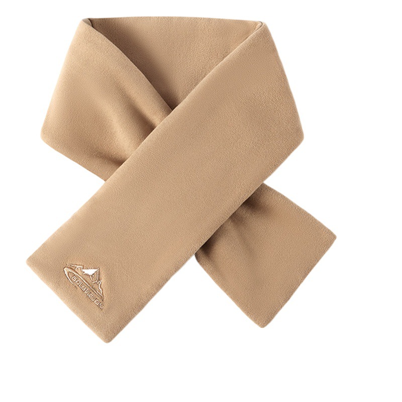 Winter New Retro de velvet scarf men's winter outdoor fleece-lined scarf heating warm windproof cold-proof cross-border