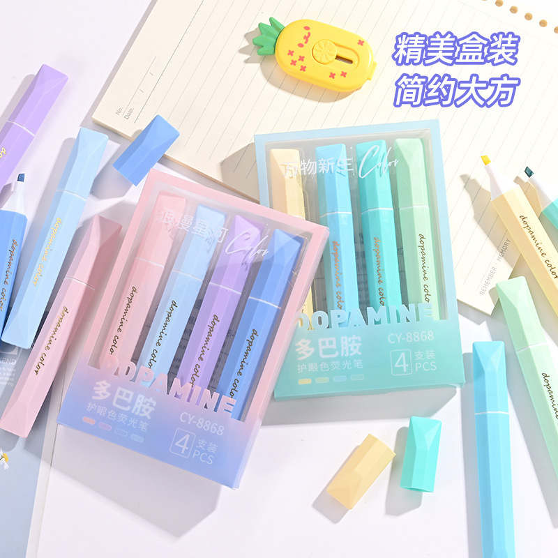 Puntero de color dopamina de alto valor de color, puntero de marca de cabeza suave para estudiantes de señalización, puntero de cuaderno de mano de color de gran capacidad