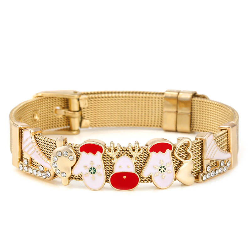 33g Weight Christmas Festival Women's Gender Cute Style Cute In Bulk Stainless Steel Bracelets 2