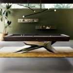 日内瓦金属不锈钢家用台球桌豪宅美式黑八花式九球标准型桌球台