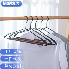 ドロップシッピング Douyin インターネット有名人鉄製ブナ材金属ハンガー家庭用ワードローブ収納衣類ハンガー木製ハンガー卸売