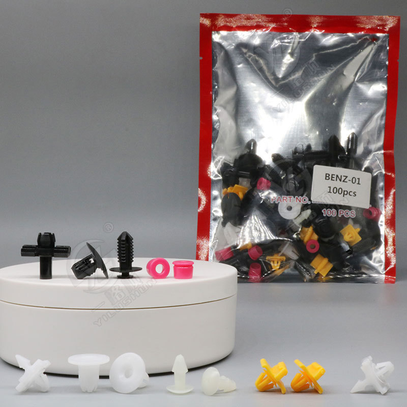 100 unids adecuado para Mercedes-Benz puerta panel Fender fijo clip de nylon auto-tapping tuerca de plástico clip de posicionamiento