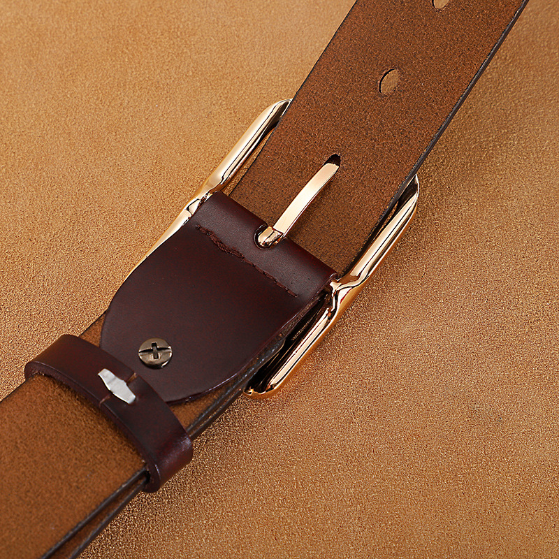 Cintura da uomo per tutti i bovini, allungata, casual, in doppia pelle, con fibbia ad ago vintage, in pelle da uomo_voghion.com