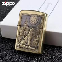 ZIPPO芝宝3D深雕午夜狼啸煤油打火机