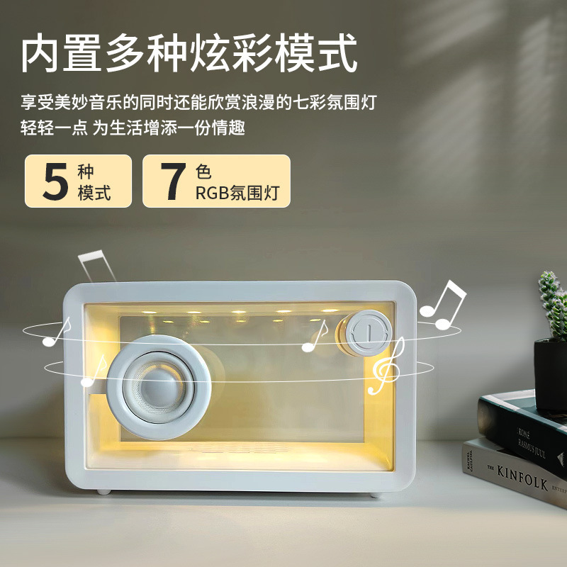 Carefully Selected Doll-Shaped Companion with Colorful Rgb Desktop Speaker, Led Ambient Light, Portable Transparent Bluetooth 5.0 Speaker