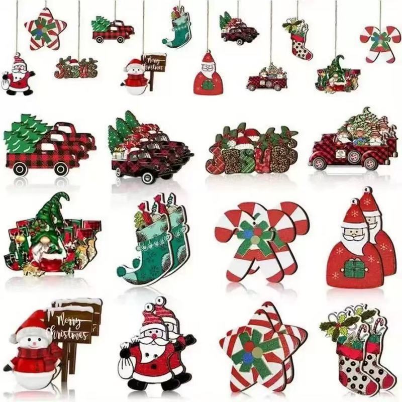 24件套圣诞节挂件 圣诞节装饰品 圣诞房子 圣诞雪人装饰品|undefined