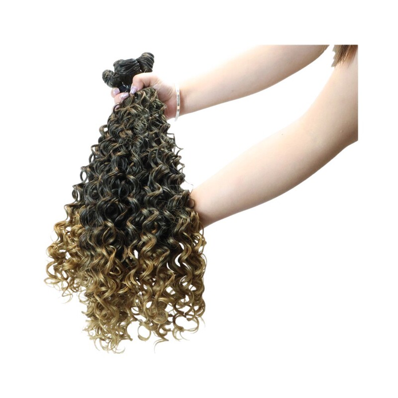 欧美跨境化纤帘子假发synthetic hair 大波浪卷渐变BODY WAVE发帘|undefined