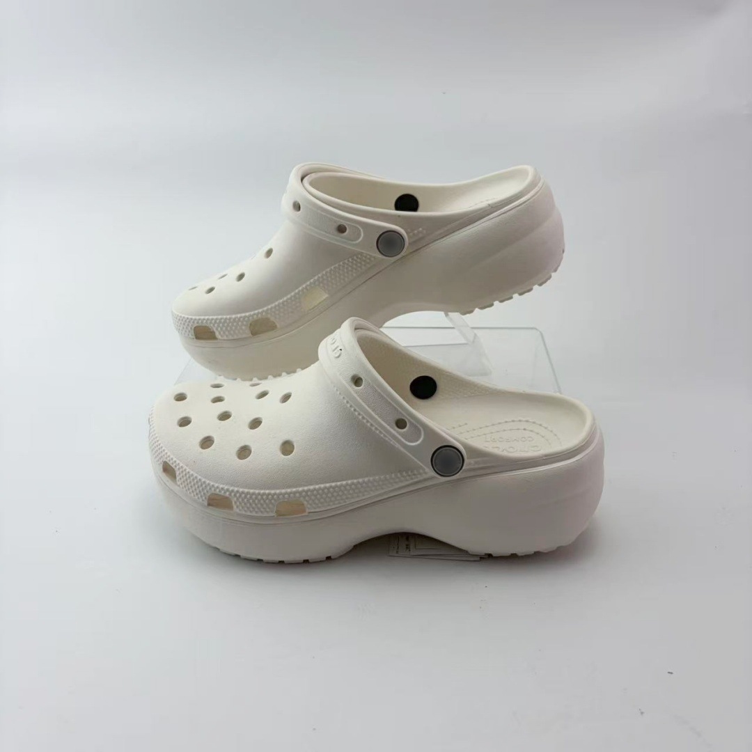 Crs Cloud Thick-Soled Clogs Celebrity Mid-Heel Closed-Toe Clogs Women's Casual Non-Slip Breathable Beach Slippers