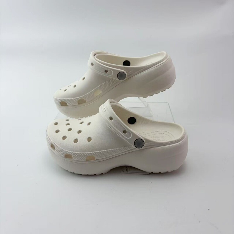 Crs Cloud Thick-Soled Clogs Celebrity Mid-Heel Closed-Toe Clogs Women's Casual Non-Slip Breathable Beach Slippers