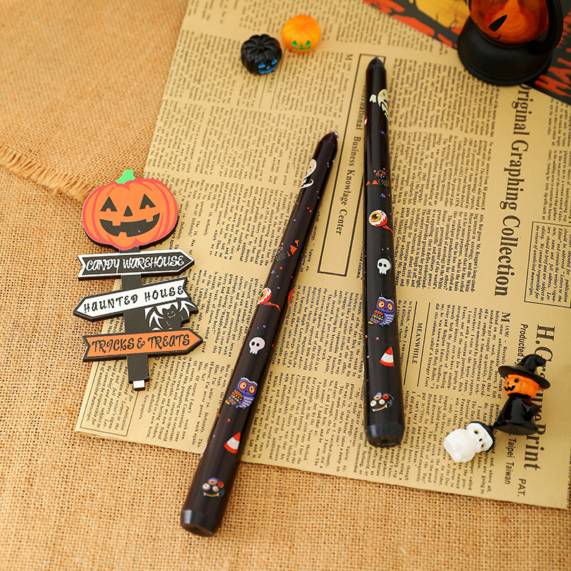 25 センチメートルクロスボーダーハロウィンカボチャゴーストプリントロングロッド無煙キャンドルパーティーパーティーハロウィン装飾小道具|undefined
