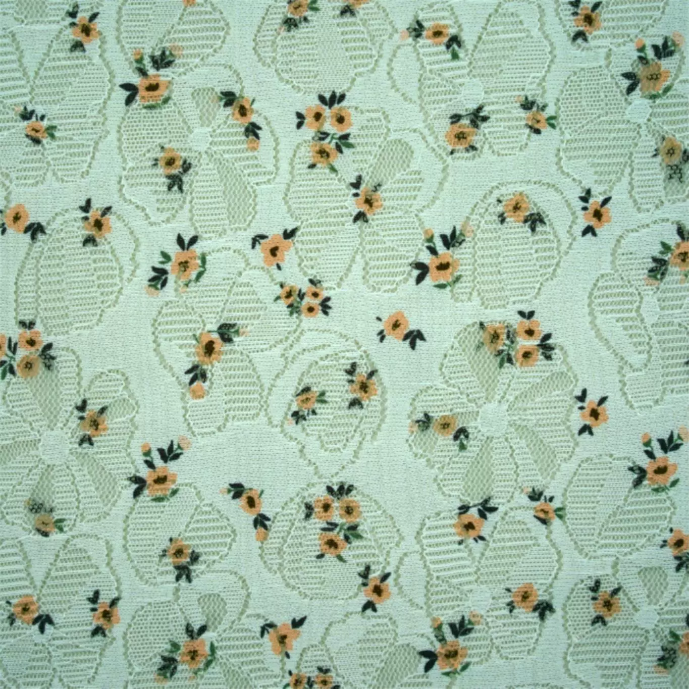 高端秀气蕾丝 数码印花 清新小碎花 雷丝面料