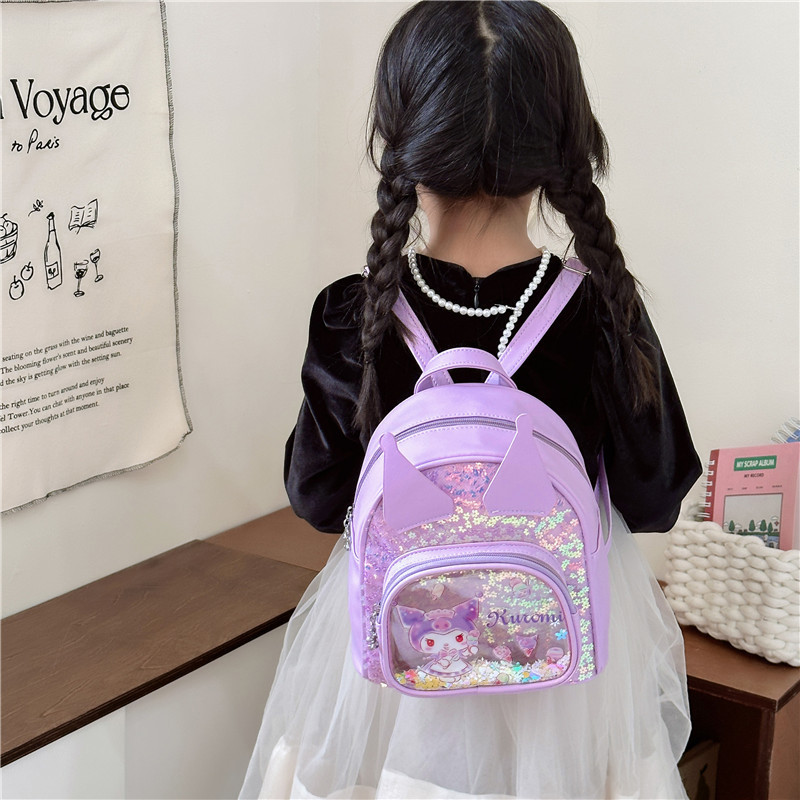 Caricatura transparente esquinilla mochila infantil princesa mini mochila chicas moda lindos arco mochila bebé