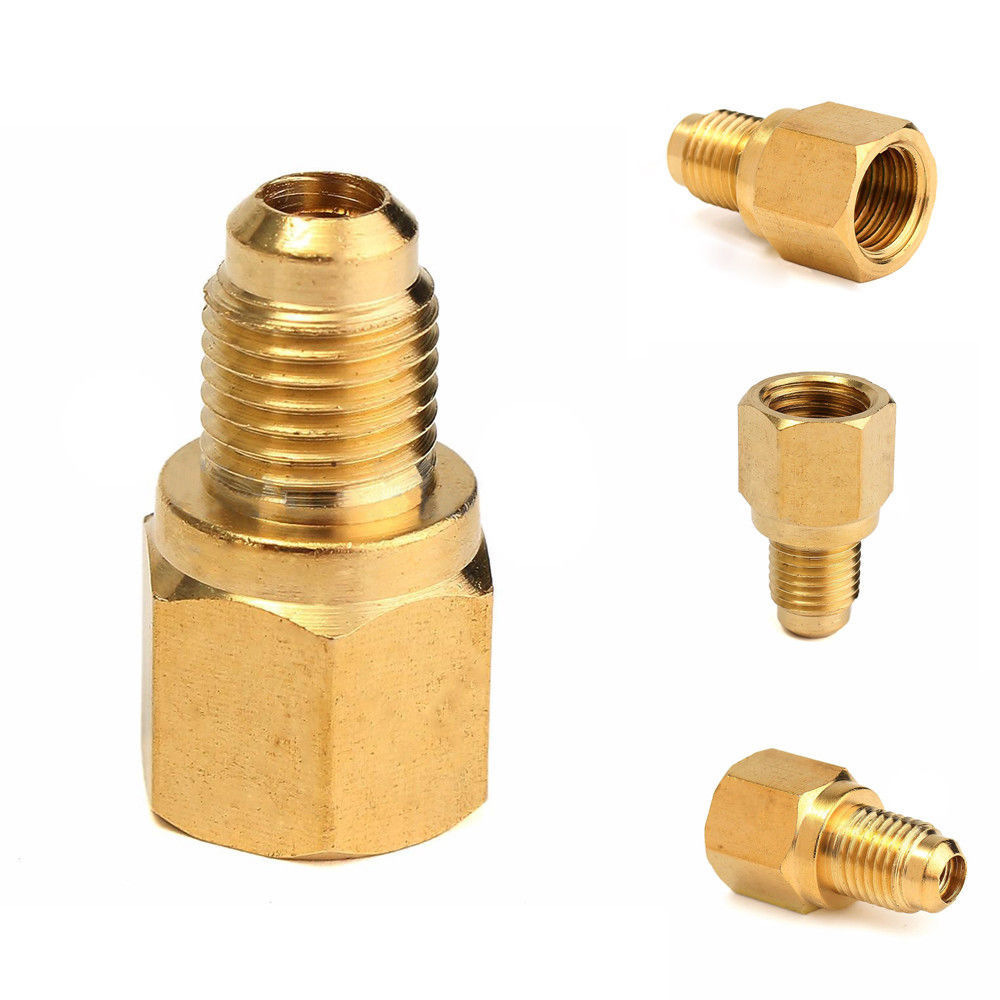 One Piece R1234Yf Vacuum Pump Adapter Refrigerant Tank R12 Connector 1/2 Internal to 1/4" Sae External Thread
