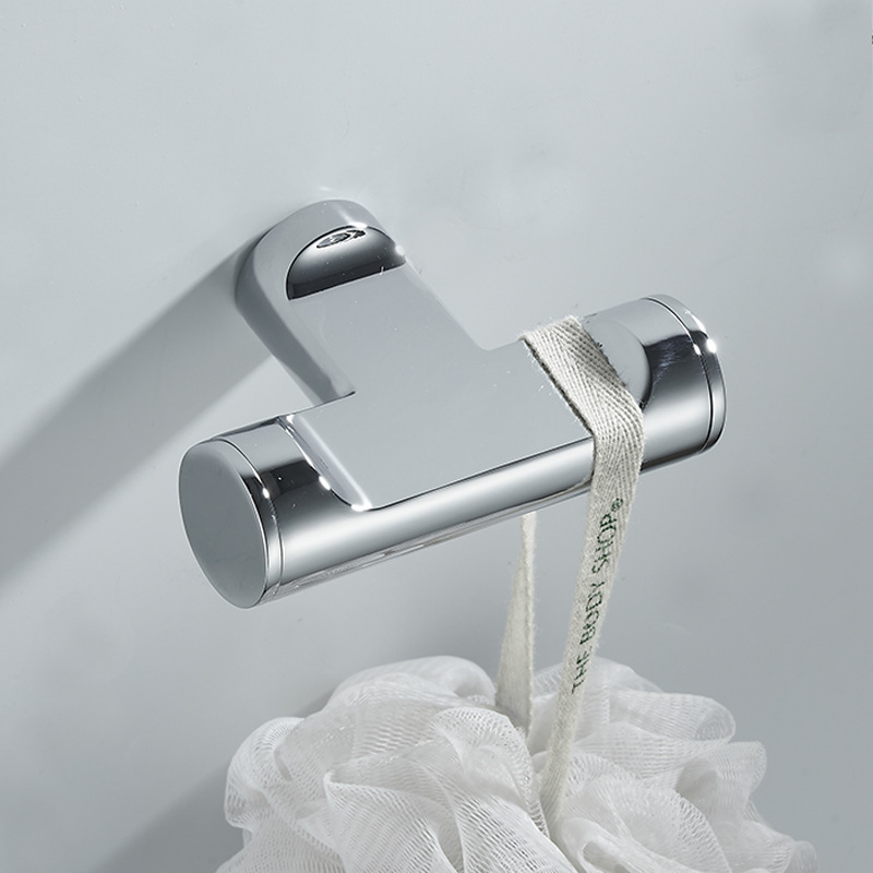 Export Hotel Engineering Zinc Alloy Electroplated Hanger Towel Hook Bedroom Wall Mount Bathroom Door Hook Coat Hook