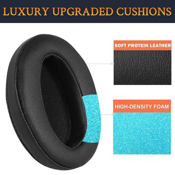1 set of black protein leather ear pads suitable for Sony MDR-ZX770BN ZX780DC headphones