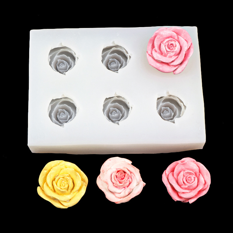 Fondant chocolate Rose forma molde de silicona epoxi aromaterapia hecha a mano decoración la torta vela herramienta para hornear