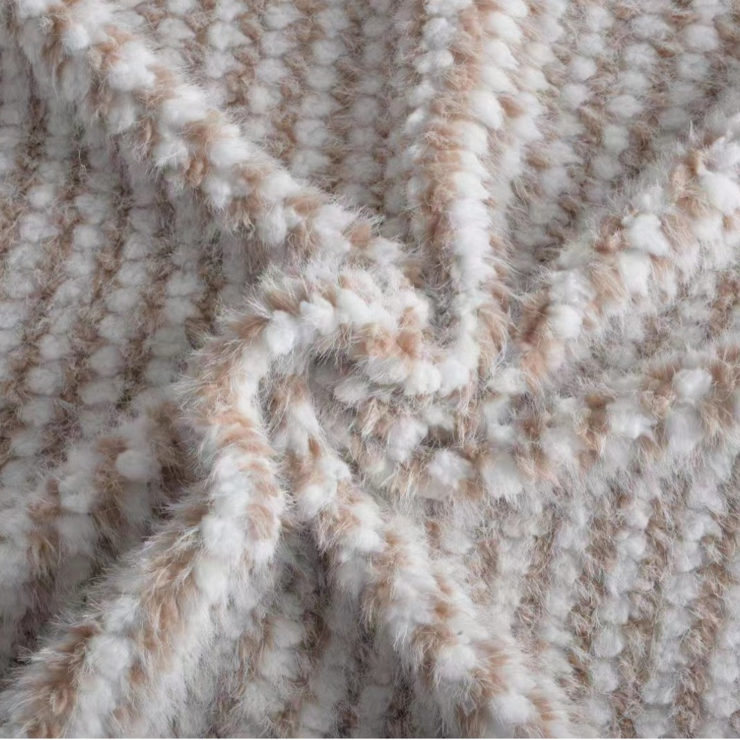 Jacquard doble visón alto y bajo piña tela textil casera ropa zapatos juguetes tela de peluche
