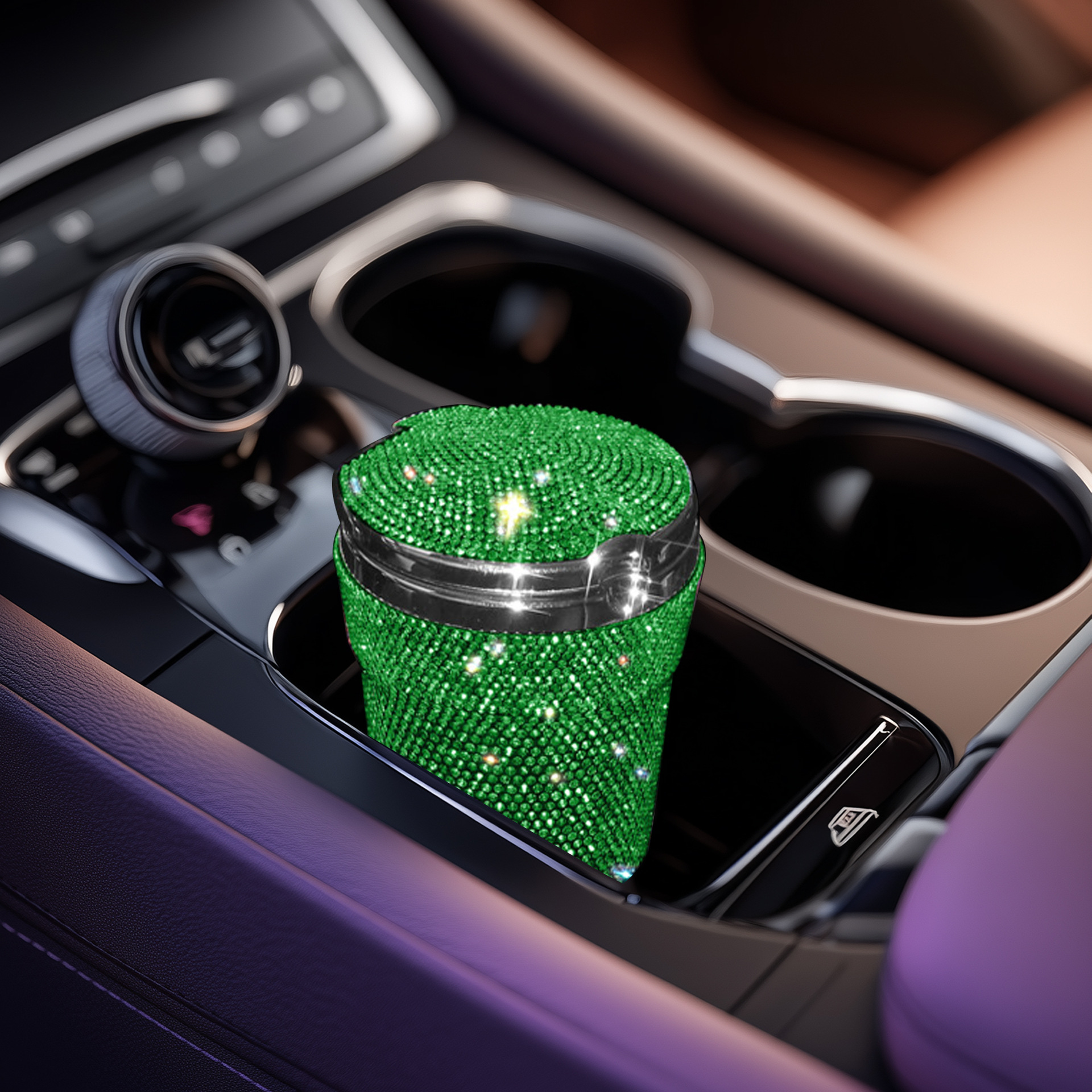 Light, Qìchē Car ashtray - green