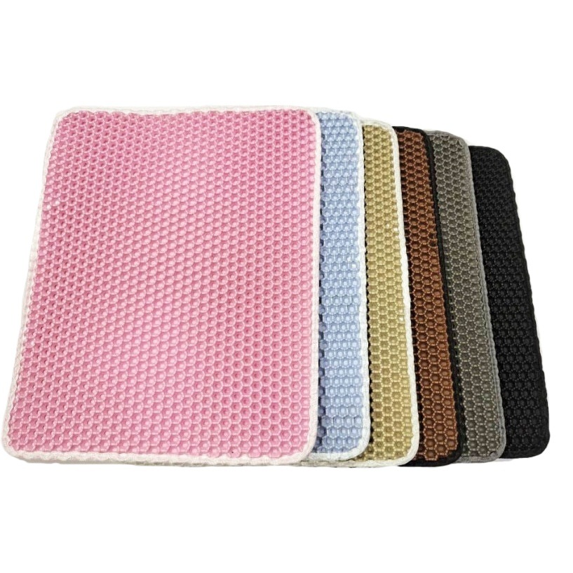 Cross-border EVA cat litter mat non-slip Washable double-layer honeycomb pet mat anti-splash cat rub mat