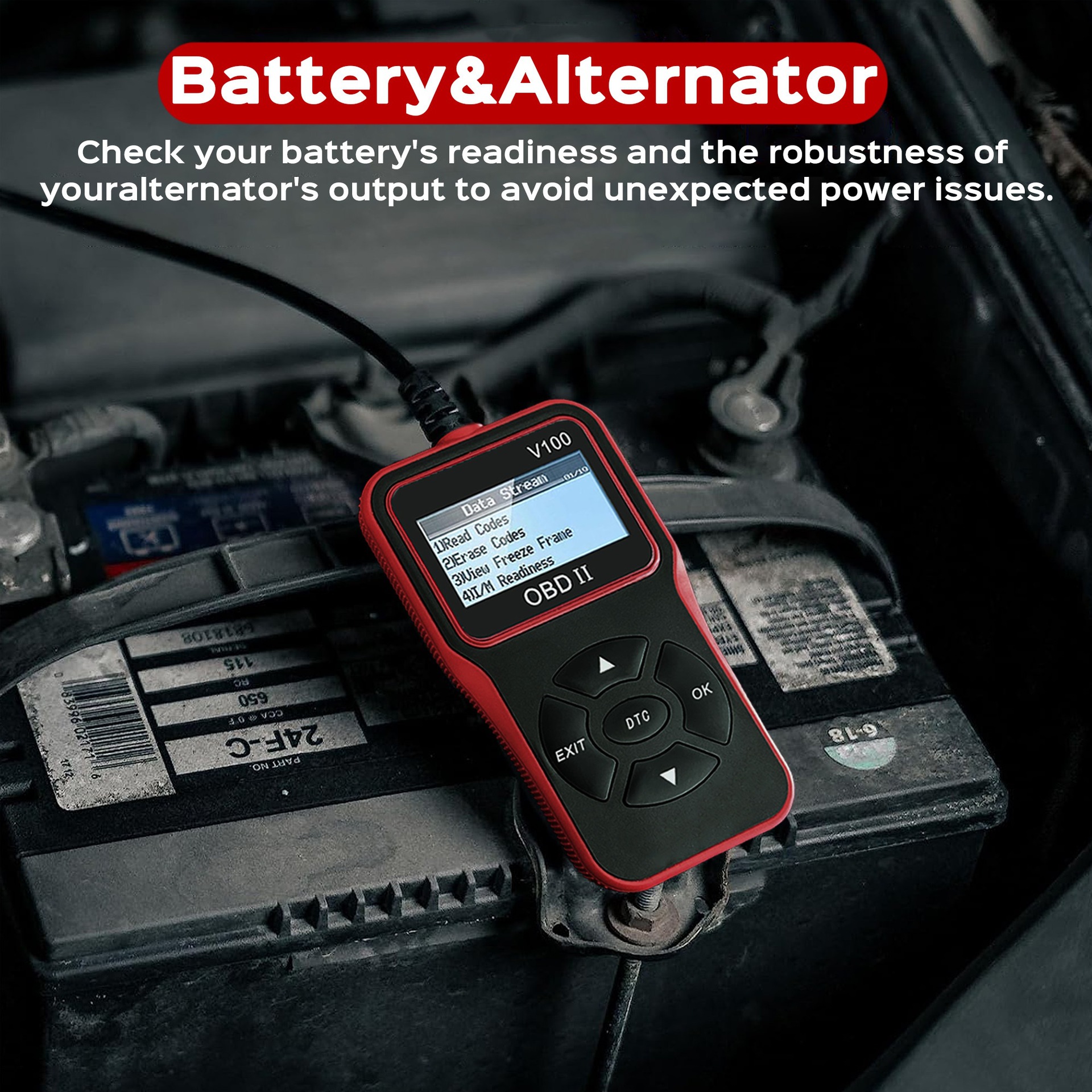 2025 New OBD2 Scanner Engine Fault Code Reader Multi-Language Car Diagnostic Device V100 Multi-Language