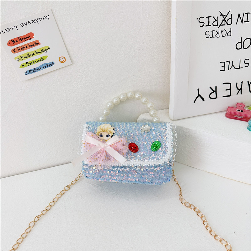 Nuevo bolso infantil bolso de moda de perlas bolso de hombro casual chaqueta de chicas bolso de cadena diagonal