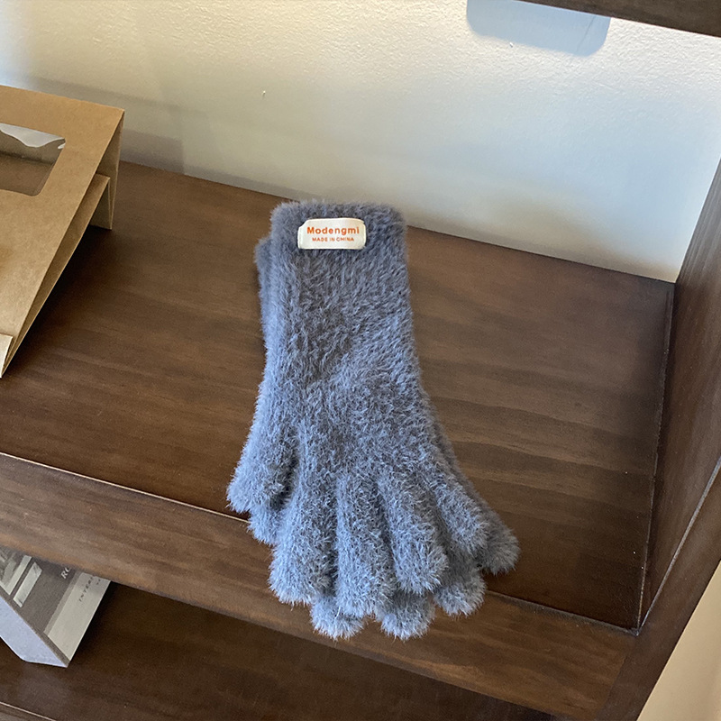 Guantes de invierno caliente, grueso y alargado 2025 nuevo muñeca larga de peluche pantalla táctil guantes de punto al por mayor